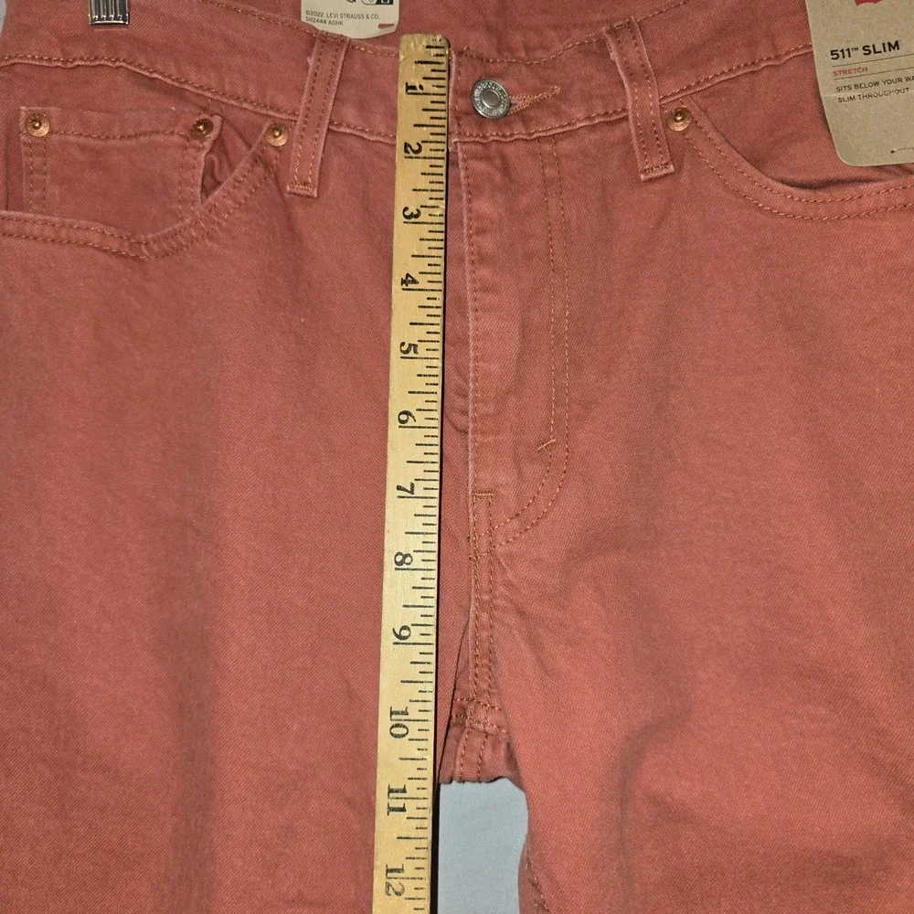 Levi's 511 Slim Fit Jeans 32x30 Mens Burnt Orange Stretch Denim Fall